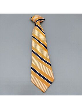 Unbranded Boys Orange, White, and Blue Striped Regimental Clip-on Tie (Ages 2-5)